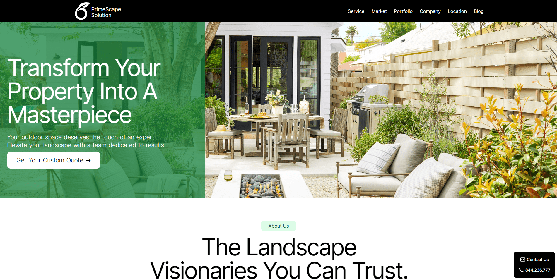 PrimeScape Landscaping Website - Landscaping project screenshot